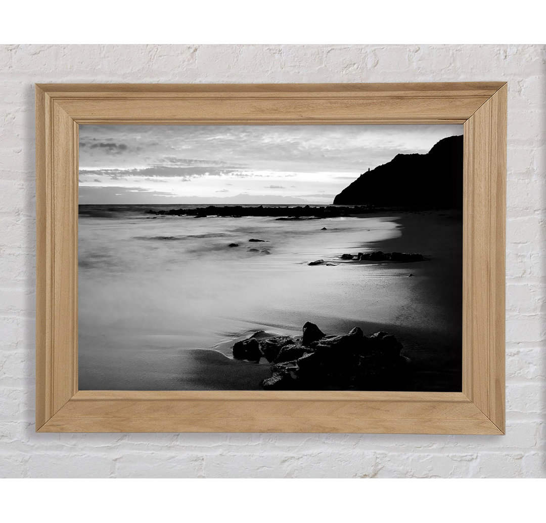 Gerahmtes Poster Sunset Tides B N W