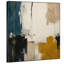 Extra Large Wall Art Fabric Print - Modern Abstract Blocks with Navy Gold and Neutral Accents for Living Room or Bedroom - "Frame Assembly Required (Unfinished Frame)"-129758442