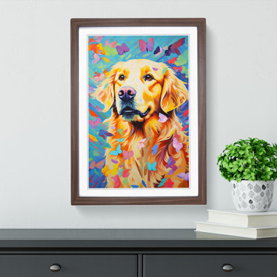 Golden Retriever Contemporary - Framed Print