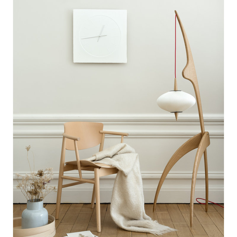 Praying Mantis Floor Lamp, Natural Oak