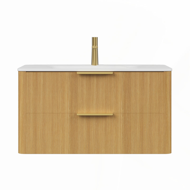 Meuble-lavabo de 30 pouces avec lavabo en céramique, conception compacte pour petite salle de bain, deux tiroirs et tablette réglable