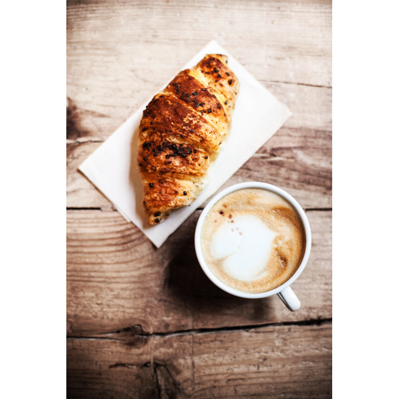 Croissants With Coffee by Zakharova_Natalia - Wrapped Canvas Print, 30cm H x 20cm W