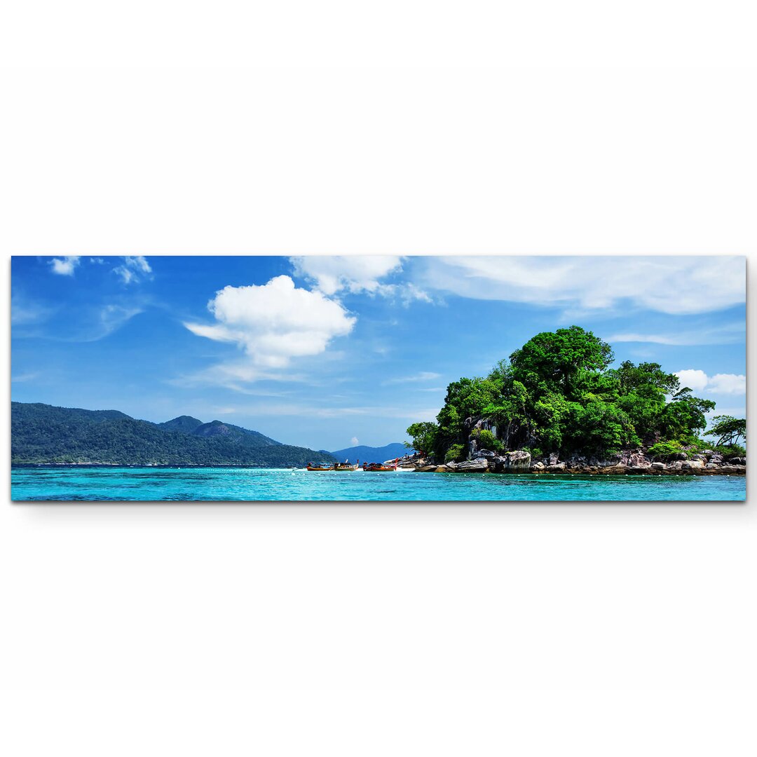 Leinwandbild Blaues Meer mit Insel – Thailand