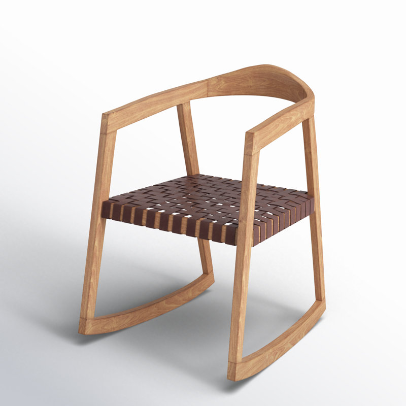 Chaise berçante Crawford, Cognac / naturel