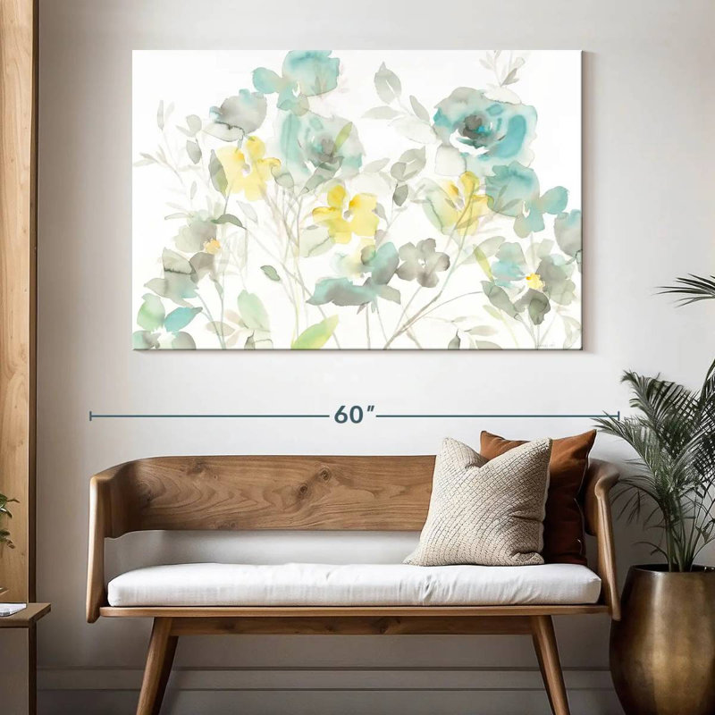 Ombres Avery Aqua Roses, H 34 po x l 51 po