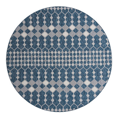 Tapis extérieur bleu Traliccio