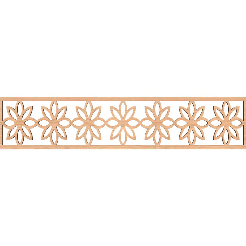 Moulure de marguerite Daisy, Noyer blanc, H 10 po x l 46,75 po x P 0,375 po