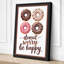 Donut Worry Be Happy Typography - Wrapped Canvas-54006790-54006791