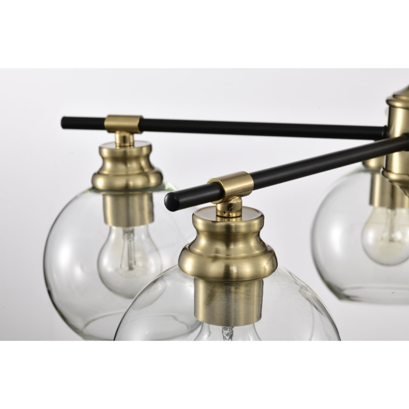 Lustre linéaire moderne à 5 lumières avec abat-jour
