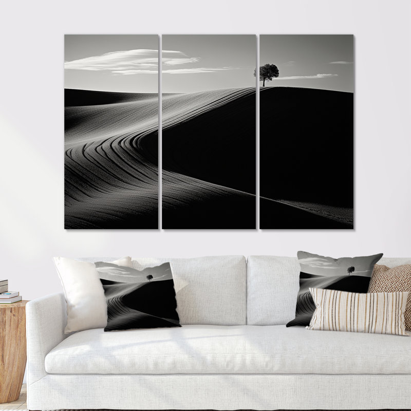 Minimalist Zen Scenery - Power Plants, ensemble d'art mural, H 28 po x l 36 po x P 1 po, Toile tendue