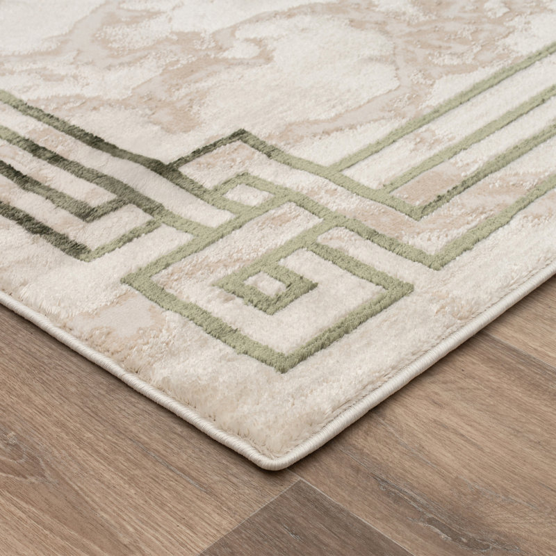 Monaco Series Abrstract Black/Gray/Ivory/Beige Area Rug, Rectangle 7'9" x 10'2"
