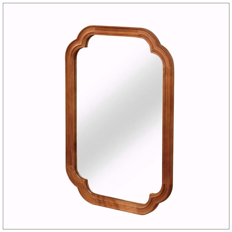 Solid Wood Frame  Mirror, Yellow Brown
