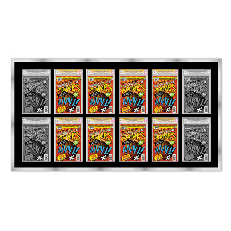 Cadre photo, 8,125 po x 13 po, Noir / argent