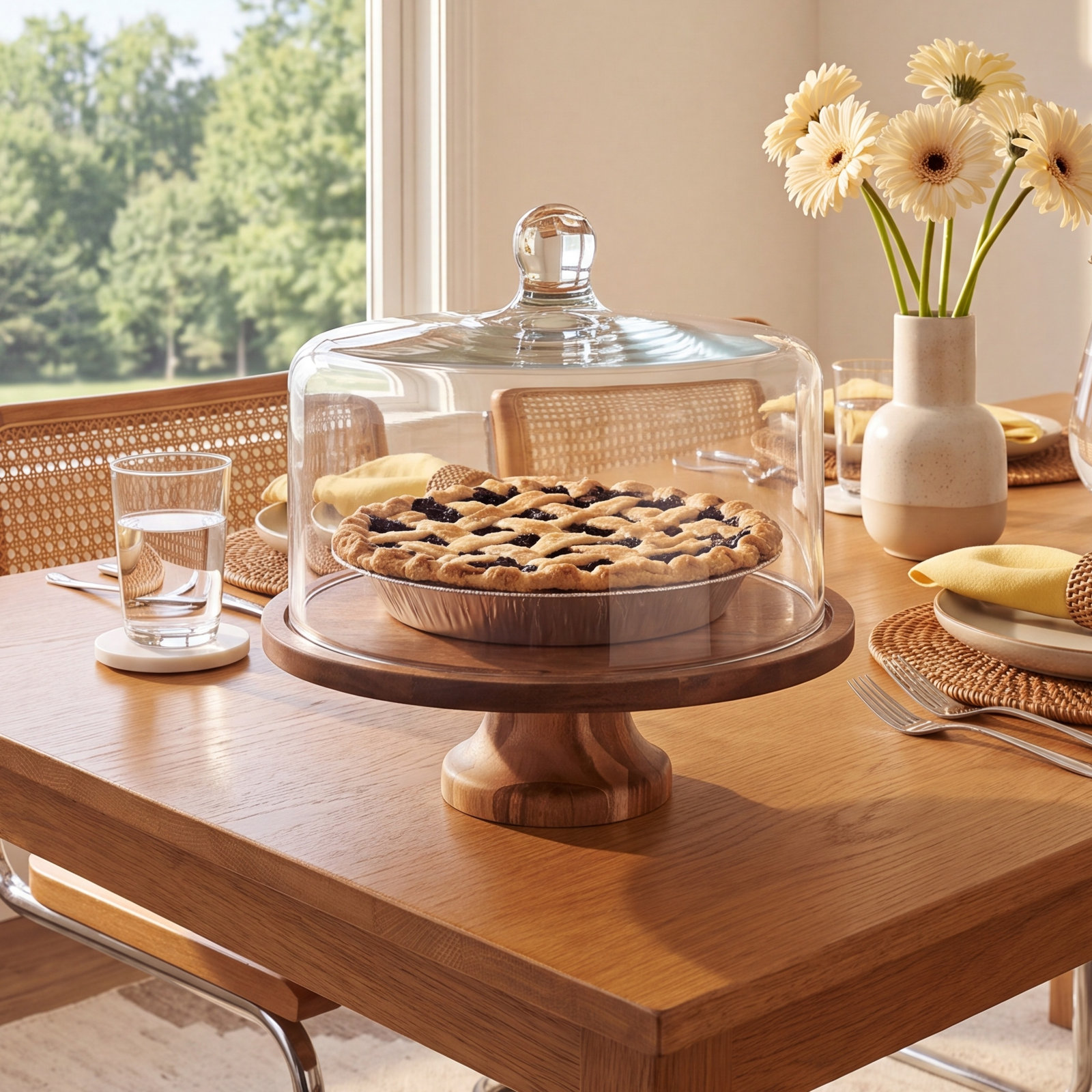 Libbey Acaciawood Cake Stand