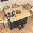 55.7'' Large Kitchen Island with 2 Drop Leaf,, Rolling Kitchen Cart on 5 Wheels with Power Outlet, Folding Storage Dining Table with Spice & Towel Rack , 3 Drawers, for Kitchen, Dining Room,Black-1292065631