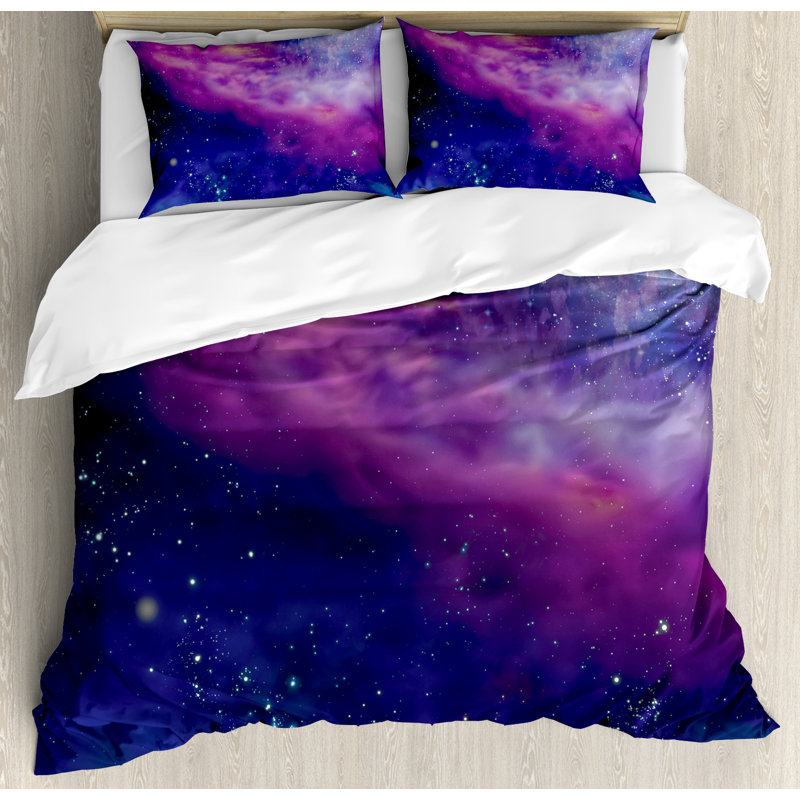 Outer Space Glam Polyester Abstract Duvet Cover, King