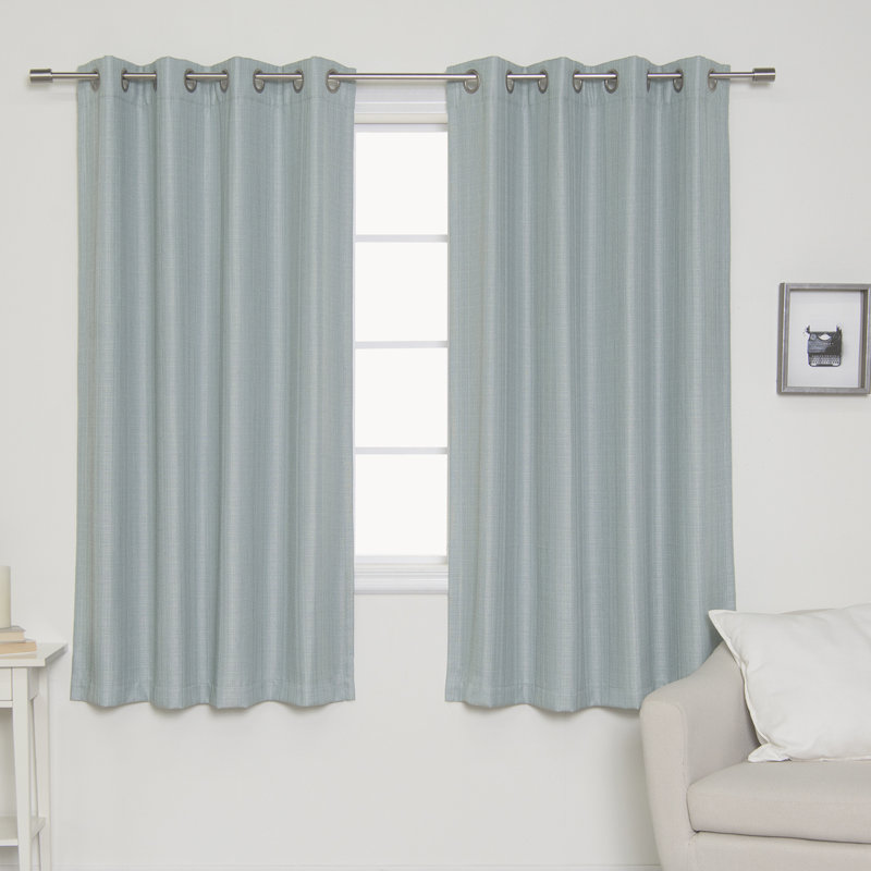 Paire de rideaux occultant avec œillets Briella, l 52" x L 63", Vert menthe