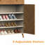 Range-chaussures, range-chaussures à 4 niveaux avec 2 tiroirs, range-chaussures autoportant en bois à chevrons avec 2 portes et tablettes réglables pour le vestibule-780428842