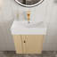 Meuble-lavabo flottant 21,6 po avec lavabo en céramique et rangement à gauche en bois