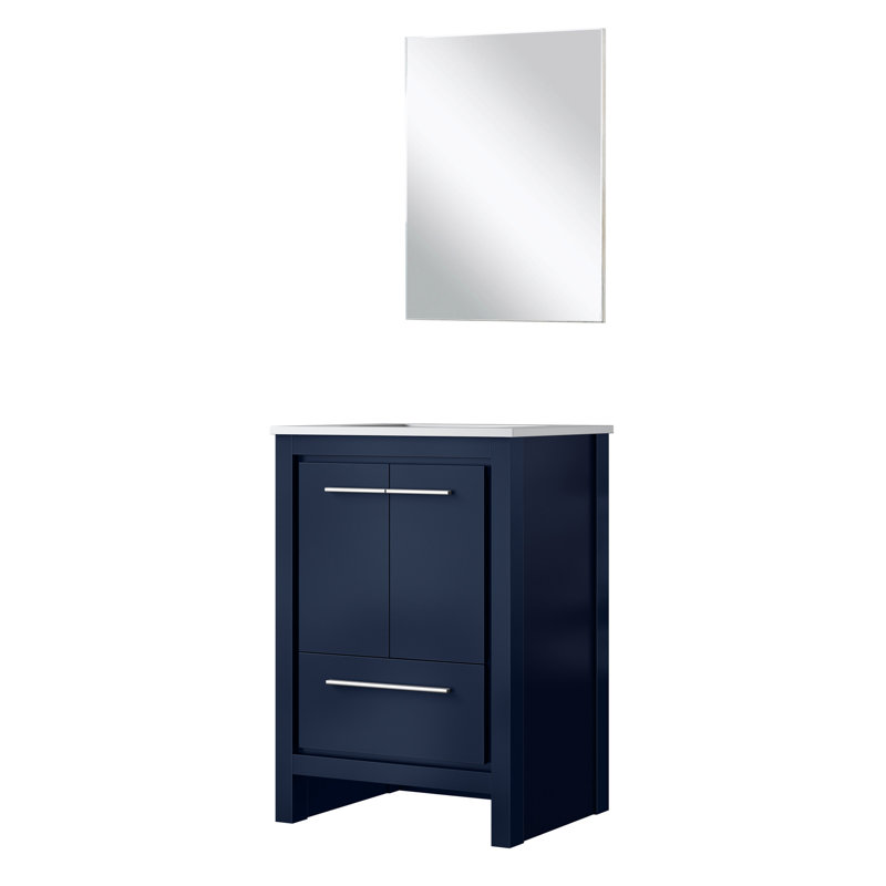 24 po Meuble-lavabo X 20 avec plateau en marbre et miroir 18 po - fermeture en douceur, rayures et taches