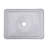 17.5" x 13" Rectangular Tempered Glass Vessel Sink, Diamond-Cut Pattern Above Counter Bathroom Sink, Clear Glass Wash Basin with Drain
