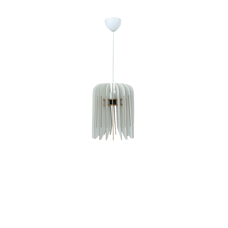 Luminaire suspendu géométrique unique 1 lumière, Blanc, Blanc