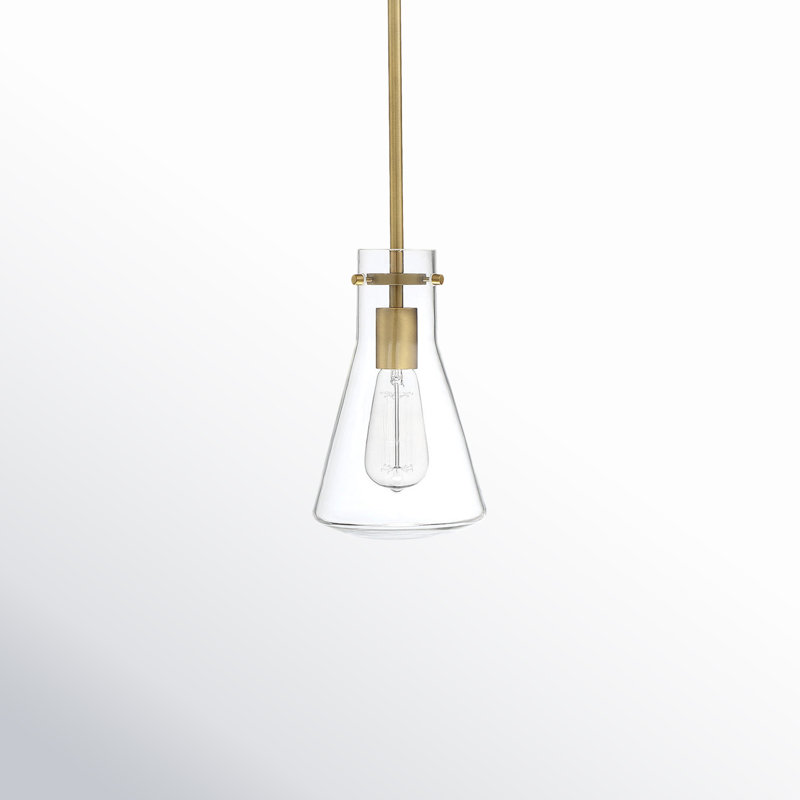 Luminaire suspendu conique à 1 lumière Renata, Laiton naturel