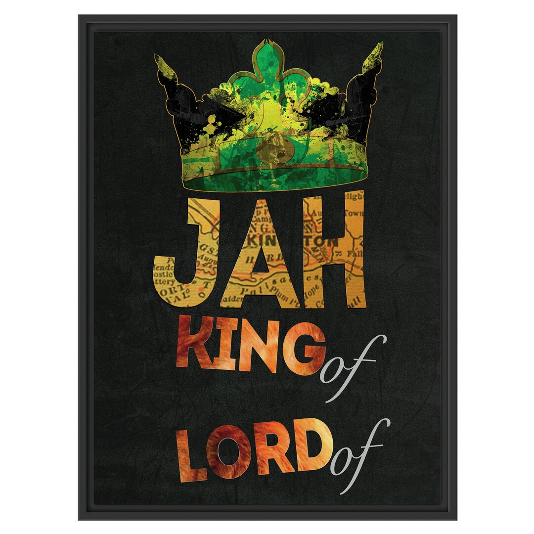 Gerahmtes Wandbild Jah king black