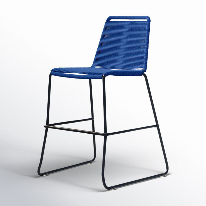 Barclay Outdoor Bar Stool, Counter Stool (26" Seat Height), Blue