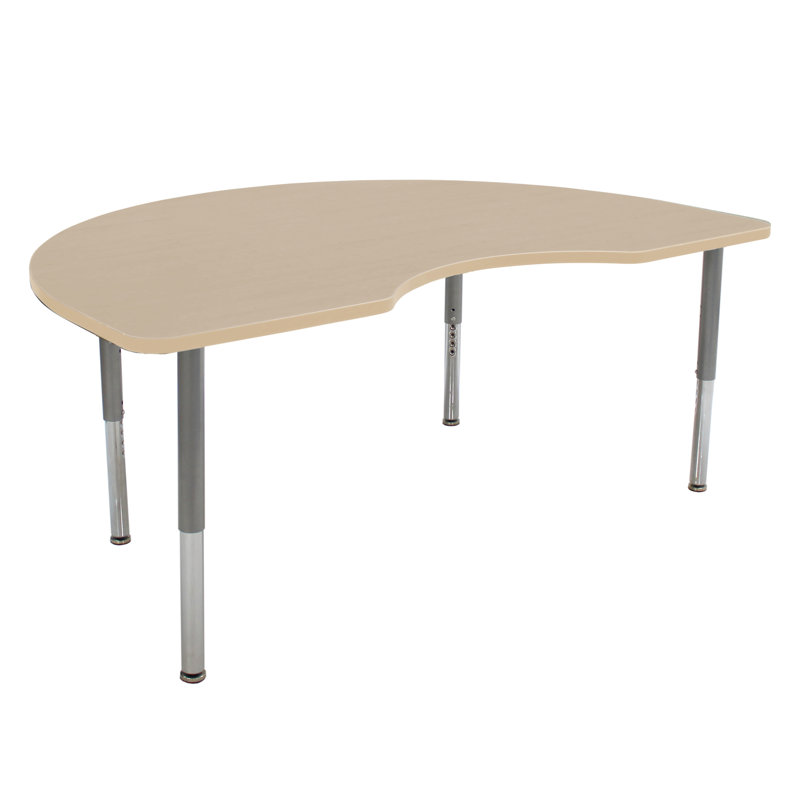 Table d'activité avec pieds réglables La Madera, Grain d'érable / argent, Super, Noir