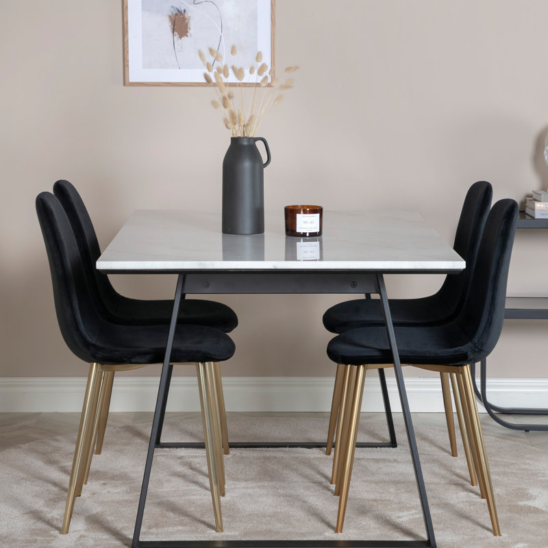 Tinsley 4 - Person Dining Set, Black