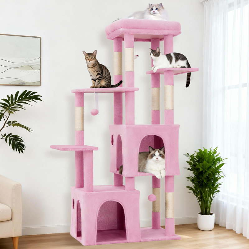156cm H, Pink/Beige