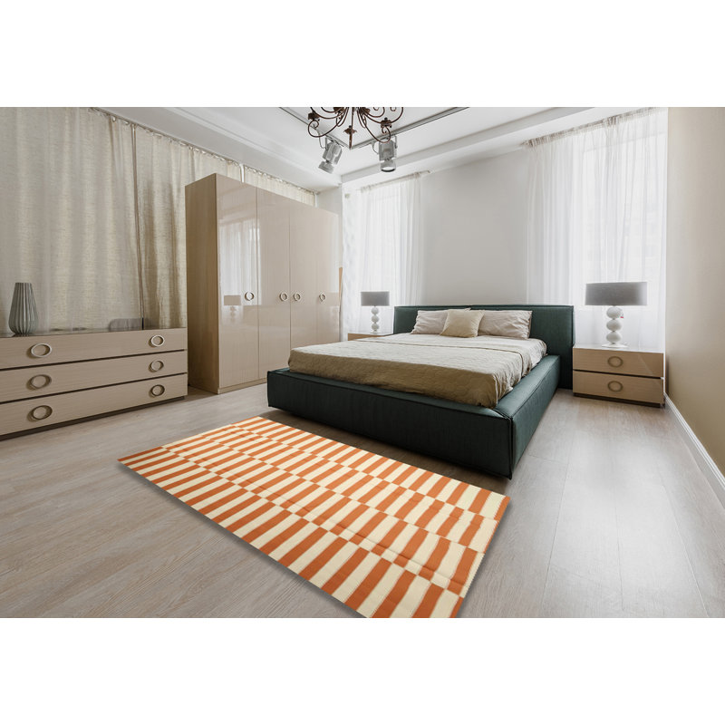 Tapis contemporain orange, Rectangle 4 pi x 6 pi