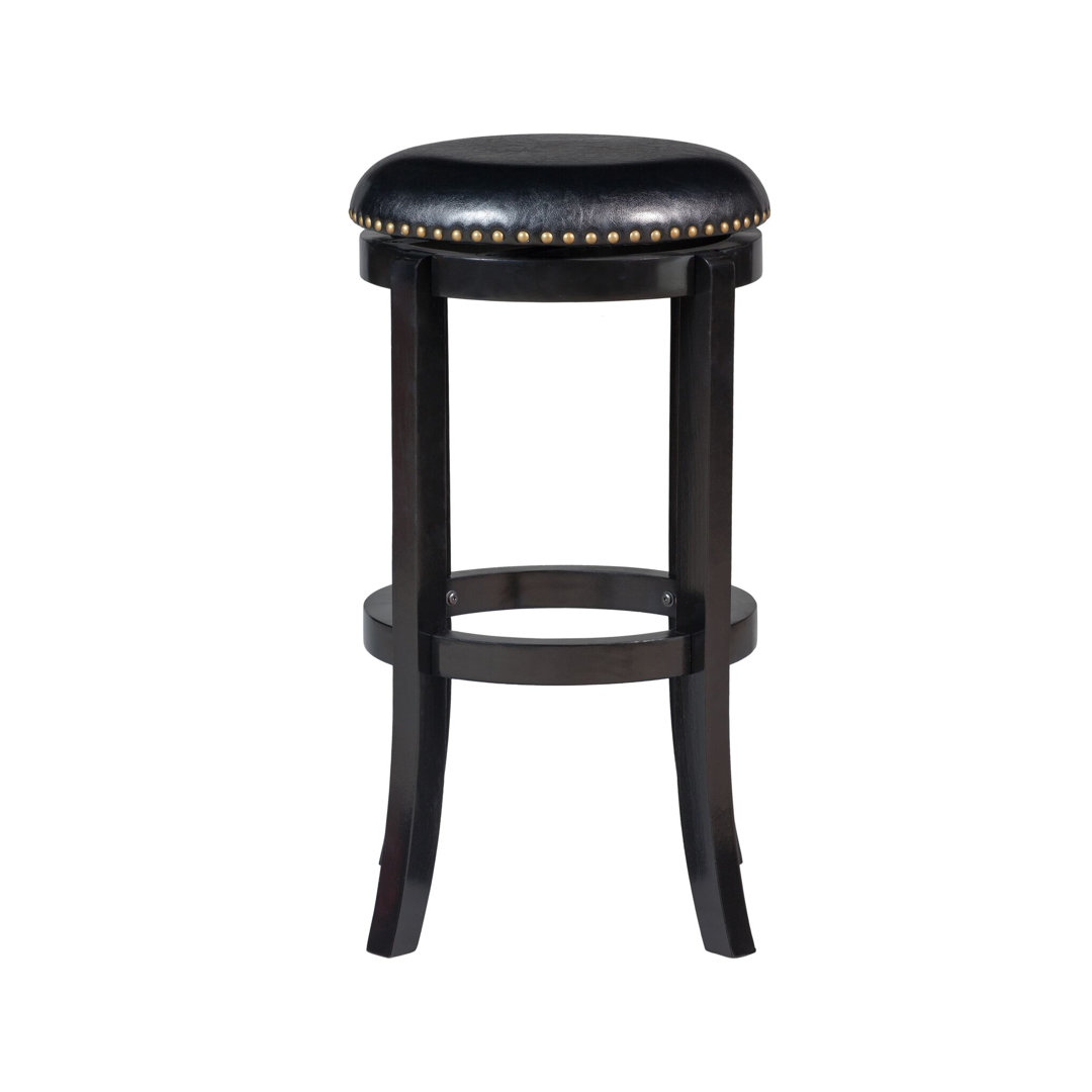 Ameil Swivel Upholstered Counter Stool with Solid Wood Frame Lark Manor™ 