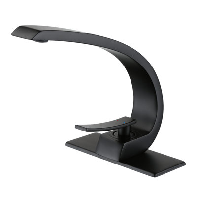 Modern Single Handle Single Hole Bathroom Sink Faucet in Matte Black And Lead-Free Solid Brass