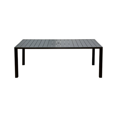 Large Extendable Outdoor Patio Dining Table, Rust-Resistant Aluminum Metal Rectangular Garden Table for Backyard & Porch, Adjustable 53"-106" Seating for 6-8 Persons (Dark Brown)