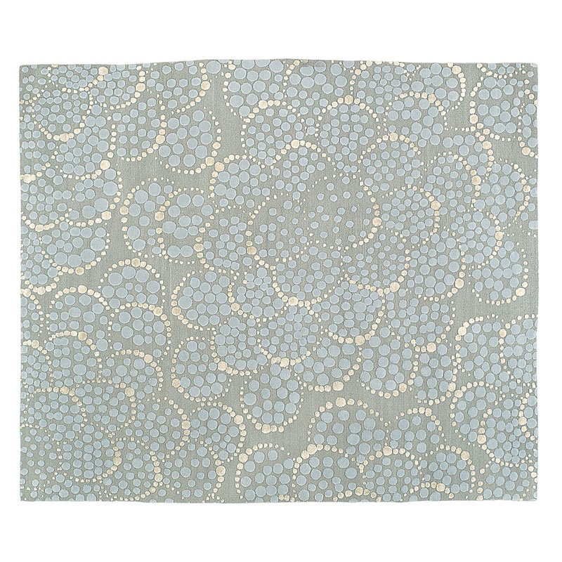 Effervescence Polka Dots Area Rug in Beige/Blue/Gray, Rectangle 3' x 5'