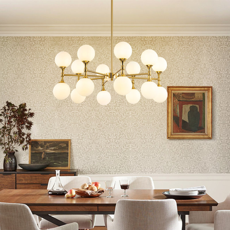 Azucena 16-Light Dimmable Sputnik Sphere Chandelier, Gold