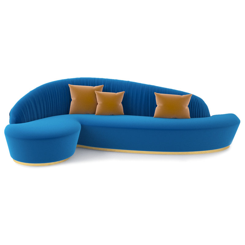 Sophia Sofa, Blue Cotton Blend