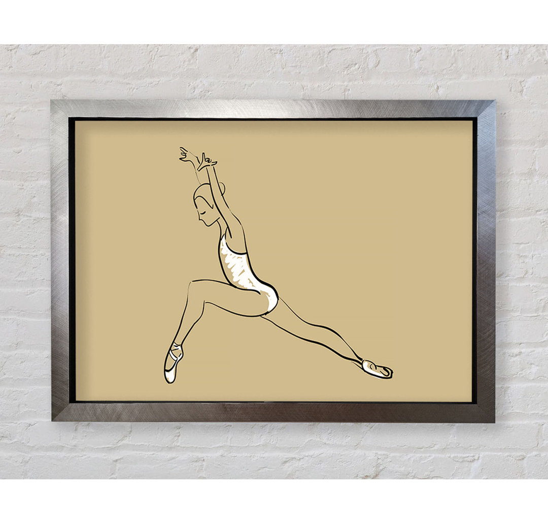 Gerahmtes Leinwandbild Beige White Ballerina 5