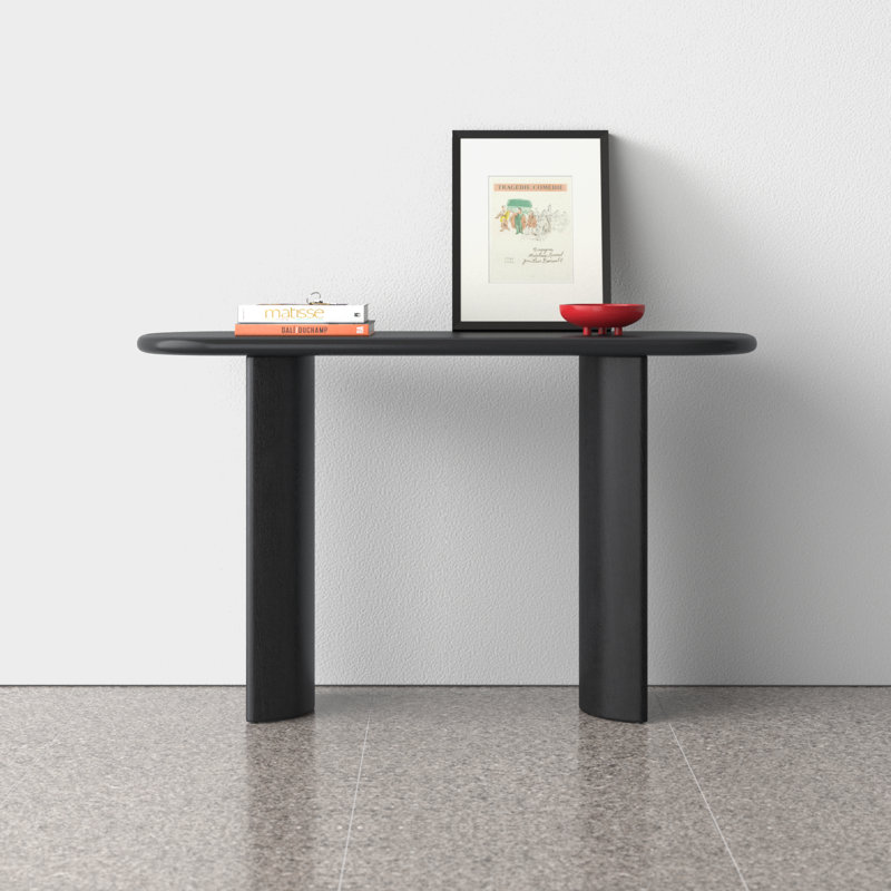 Paden 51'' W Solid Wood Console Table, Aged Black