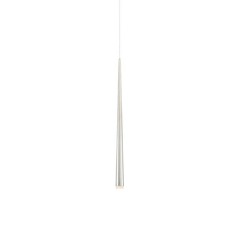 Cascade 1 - Light LED Pendant, 28" H x 6.5" W x 6.5" D, Polished Nickel