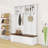 4-in-1 Hall Tree with 2 Drawers, Coat Rack, Storage Shelves and Bench-907359356
