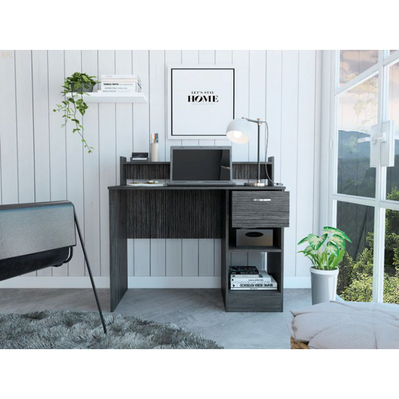Bureau d'écriture Portland à 2 tablettes et 1 tiroir Portland chêne fumé