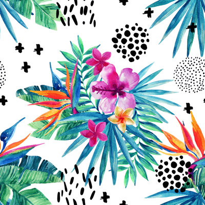 Walstonburg abstrait motif tropical d'été sans soudure