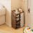 Narrow Multi-Layer Foldable Bamboo Shoe Rack With Dust-Proof Curtain For Home Entryway