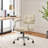 Leather Home Office Chair Comfortable Adaptive Backrest And Height Adjustable Swivel Desk Chair With Armrest Wheels Thickened Cushion Buttons Vanity Task Chairs, (Beige)
