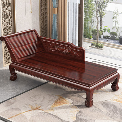 Fauteuil impérial de 73,62 po en bois massif brun-rouge de style chinois