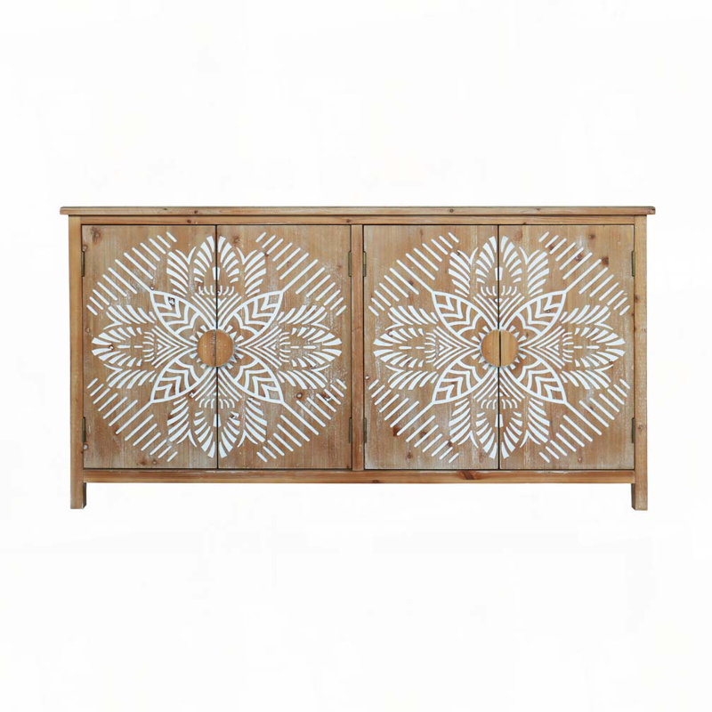 Armoire de rangement décorative avec 4 portes