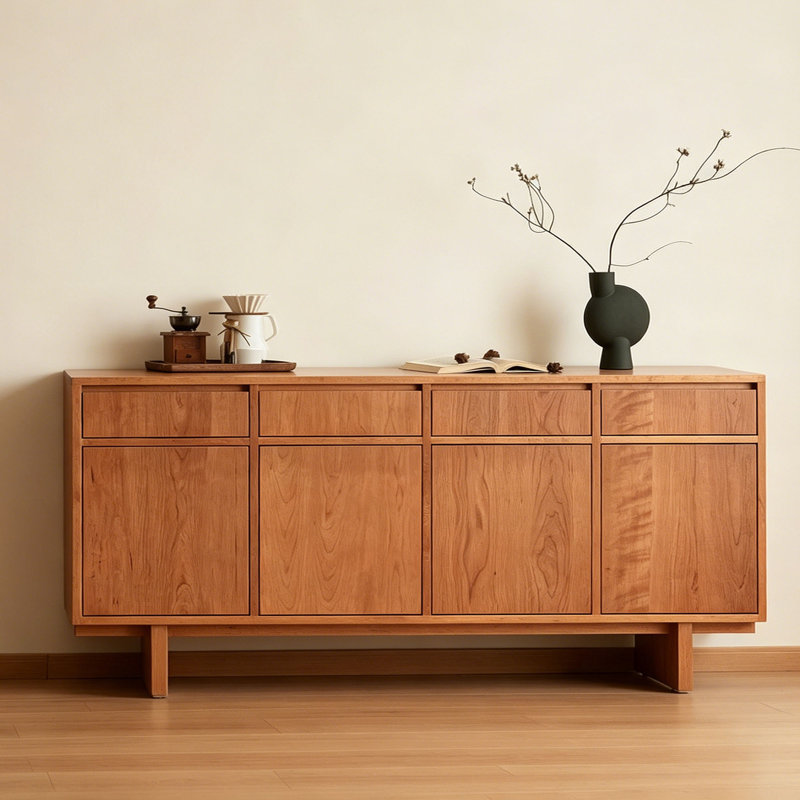 Buffet entièrement en bois de cerisier massif, H 31,49 po x l 78,74 po x P 15,74 po
